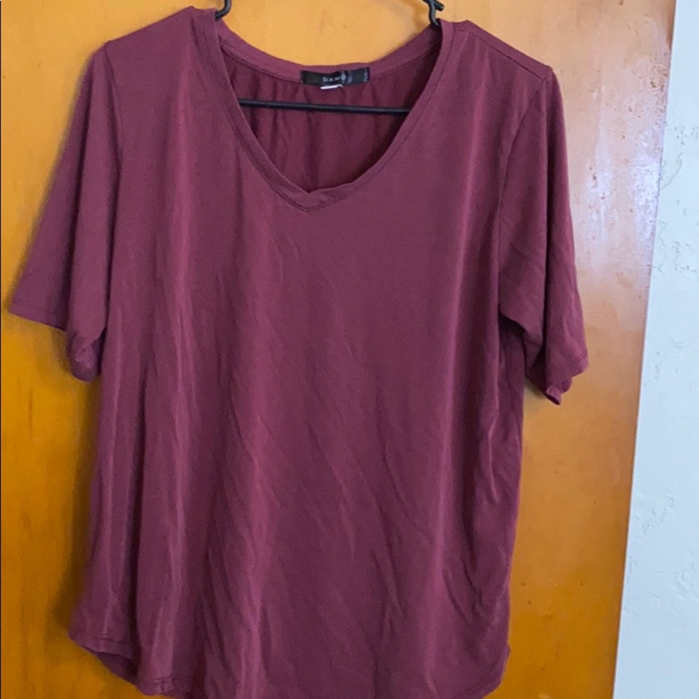 maroon v-neck